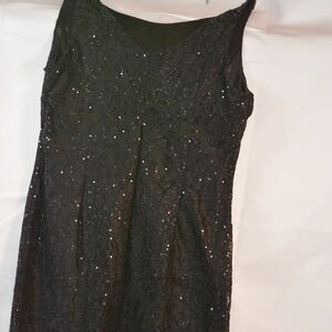 Black Sequinned Tank Style Dress  SZ XL